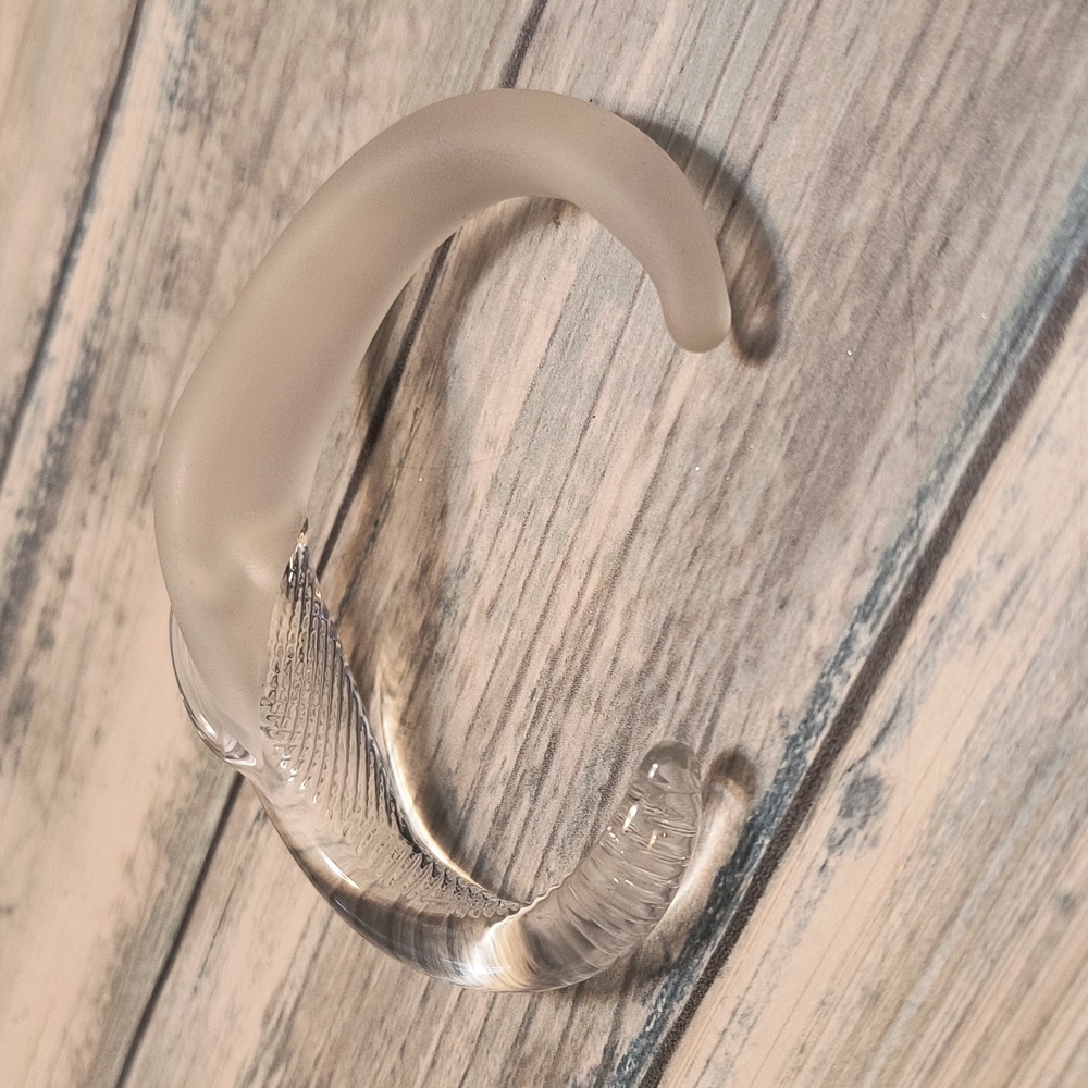 Frosted Clear Glass Cuff Bracelet - Picture 4 of 4